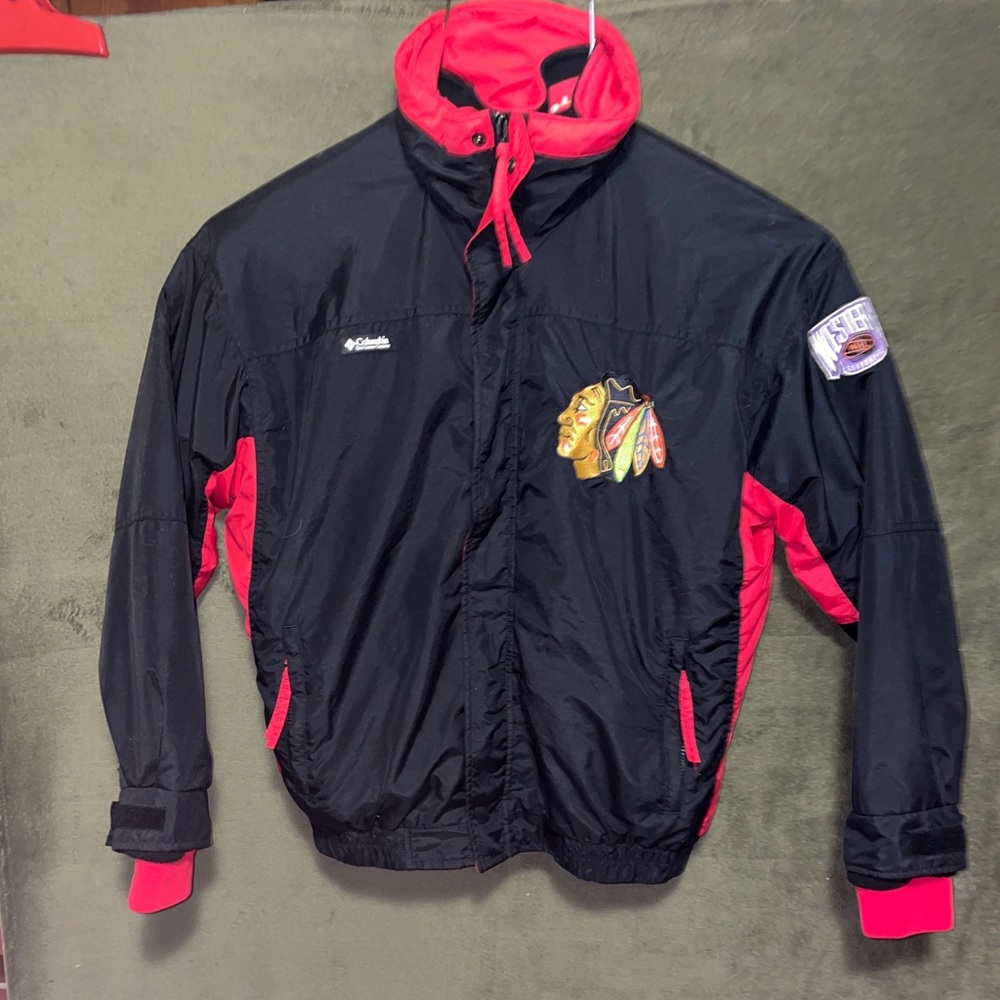 Vintage 90s Columbia Chicago Blackhawks Western Conference jacket NHL Hockey